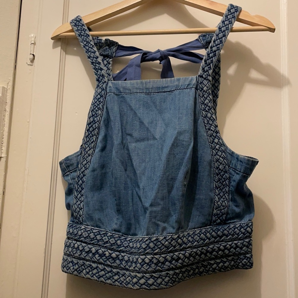 Anthropologie Maeve Denim Halter Top